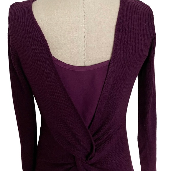 WHBM Purple Boatneck Sweater with Cross-Back Detail Size XXS - Picture 6 of 11